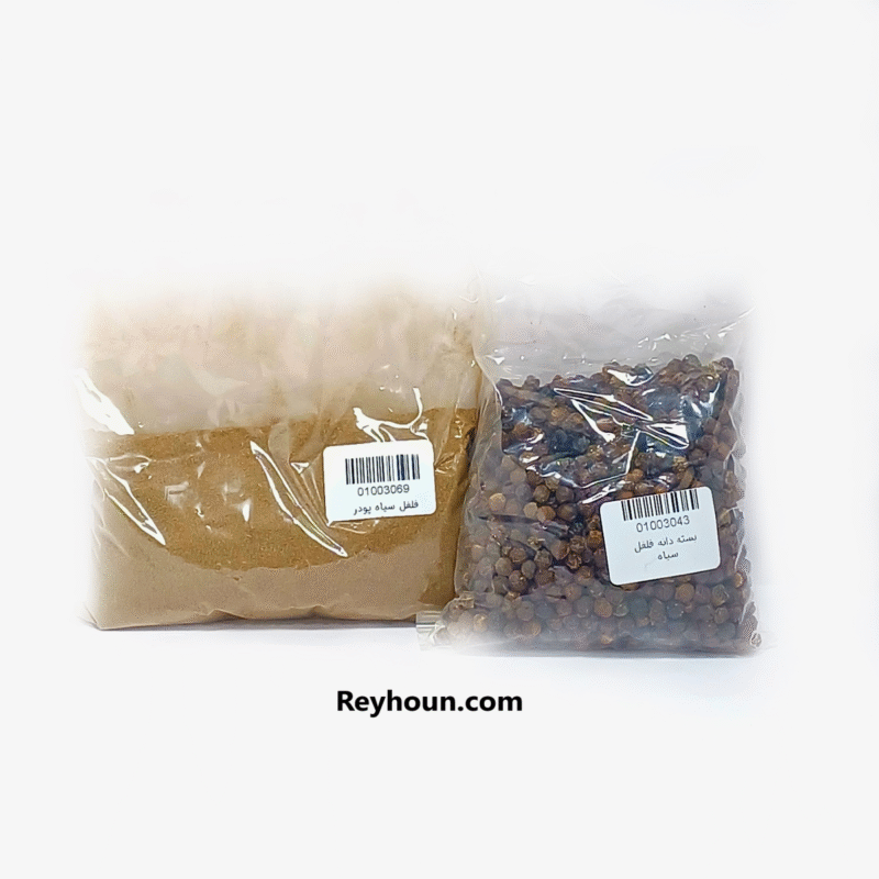 بسته های فلفل سیاه دانه و پودر